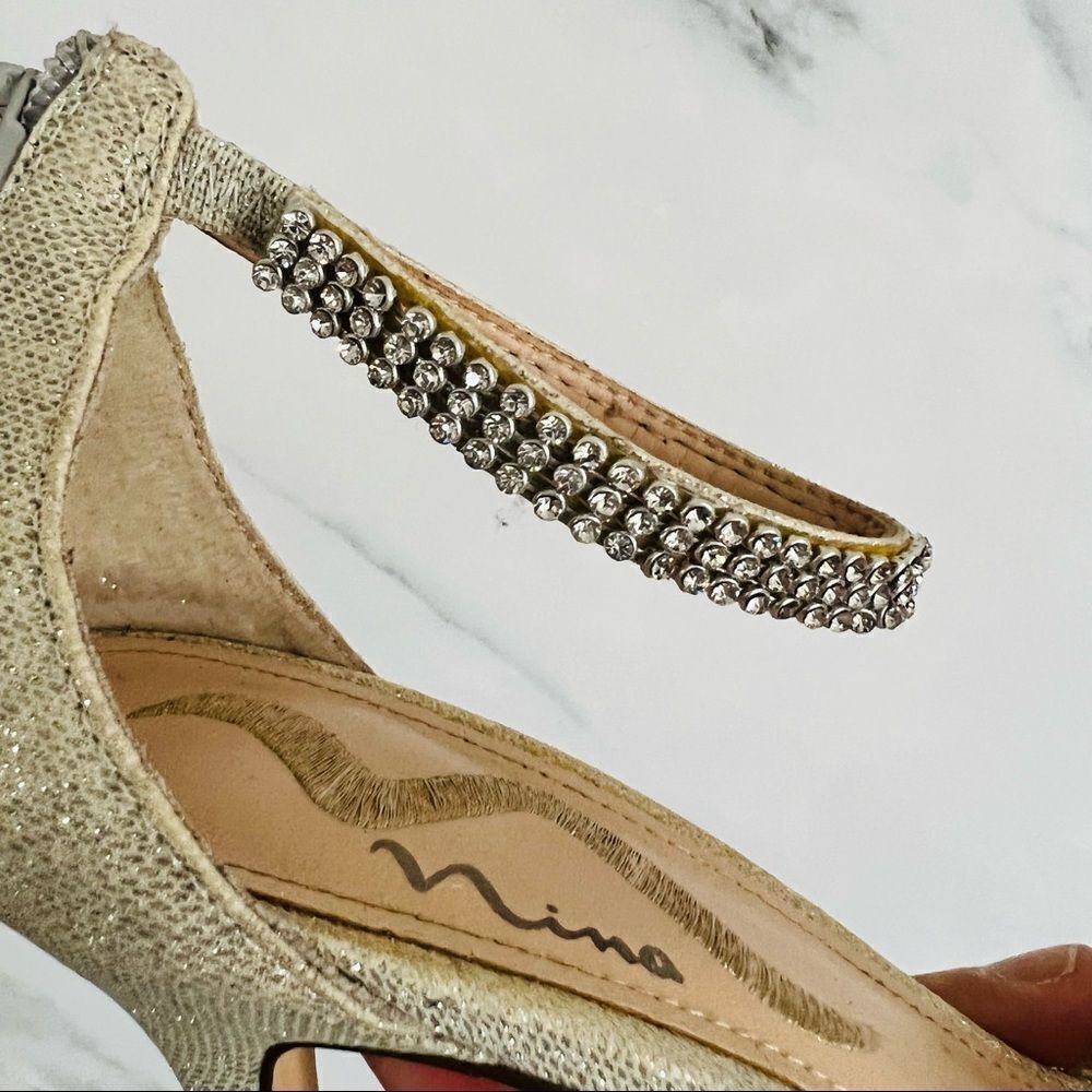 Nina jeweled Ankle Strap Heeled Sandals Size 7M - Picture 7 of 7